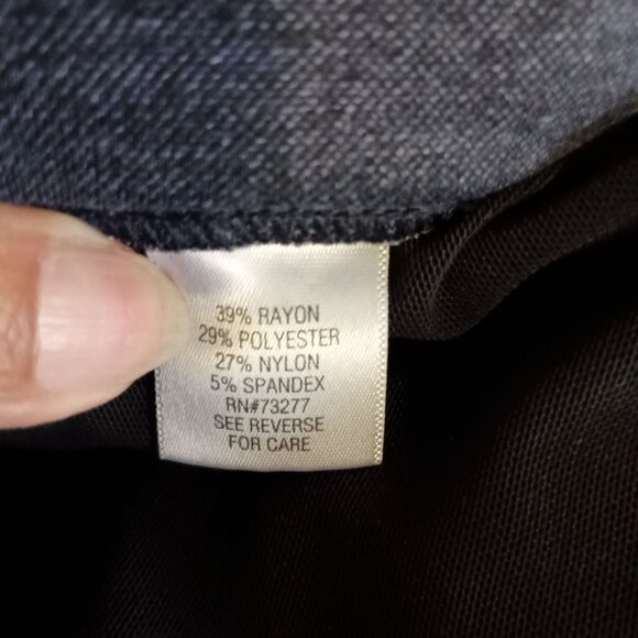 Croft & Barrow Seamed Ponte Pants Sz L Blue Tapered Leg Stretch Knit Comfort - Picture 2 of 8